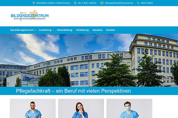 Eigener Webauftritt für Bildungszentrum Städtisches Krankenhaus Pirmasens gGmbH