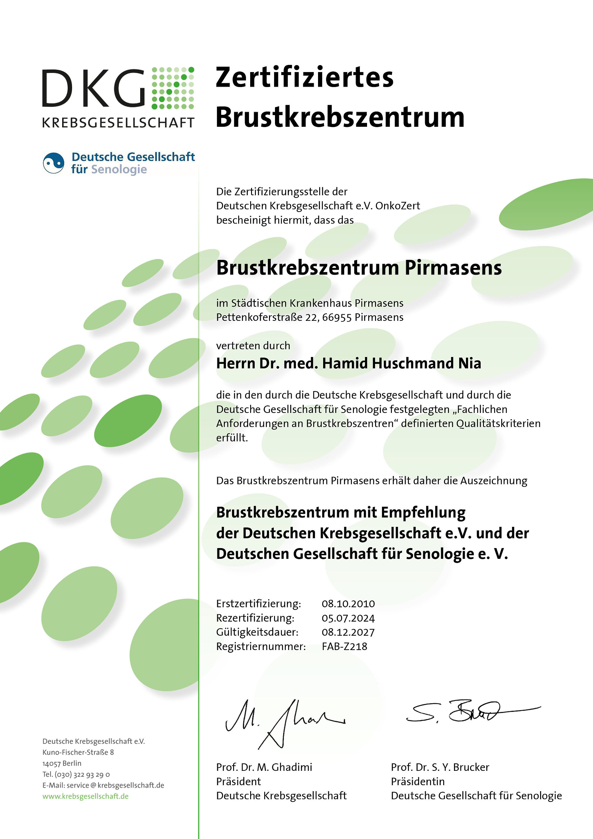 Zertifikat Brustzentrum