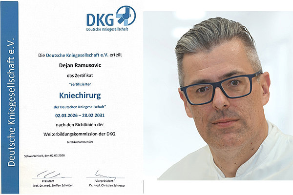 Montage Zertifikat und Dejan Ramusovic
